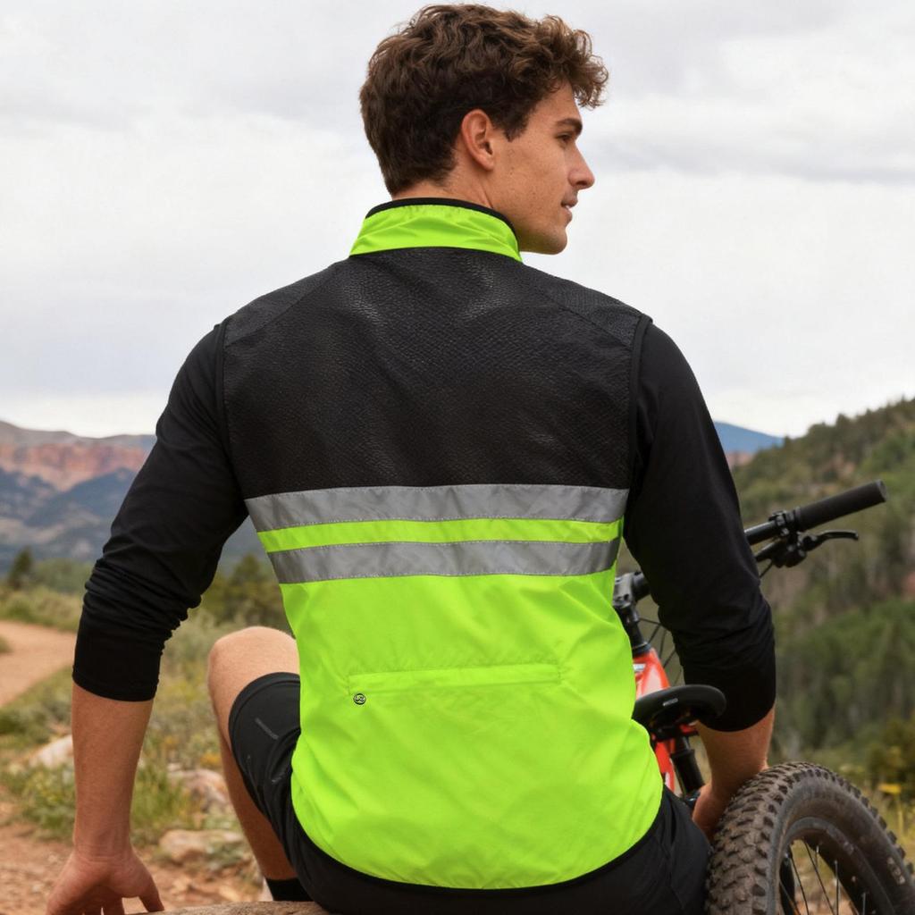 Cycling Sets WOSAWE Mens MTB Bike Vest Gel Padded Shorts Windproof