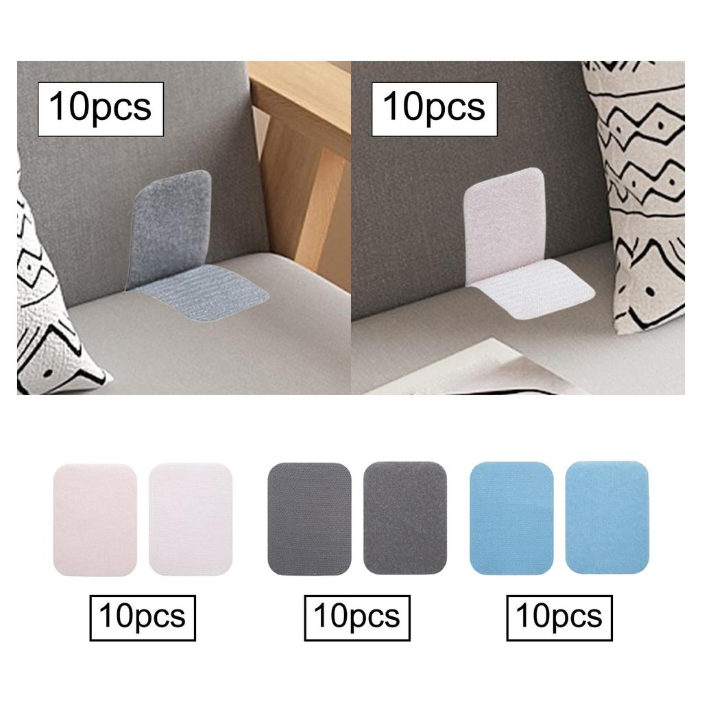10Pcs Hook and Loop Fastener Strips with Adhesive Non Slip Mounting Tape for Clothing Furniture Cushion Pads Sheet Carpet Fabric