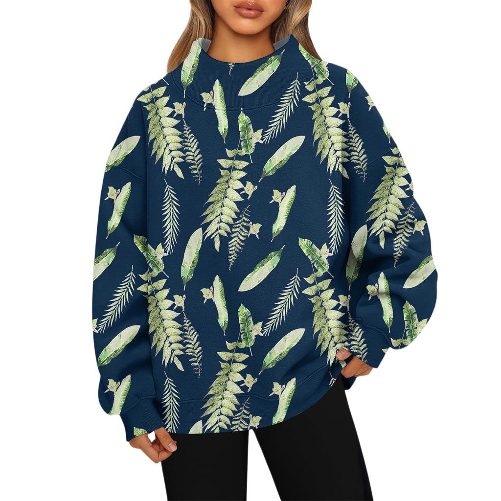 Mock Neck Sweatshirt Women Fall Comfort Oversized Sweatshirt Dressy Pullover Sweatshirts No Hood Cozy Turtleneck Tops