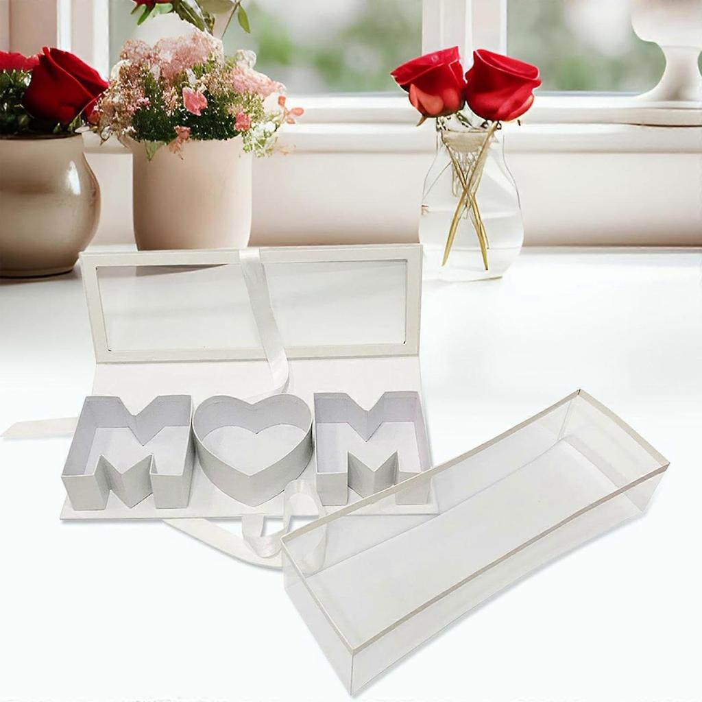 Mom Letter Shaped Empty Flower Box Eternal Soap Packaging Box Floral Packaging for DIY Present Decorations-44.5x15.5x9.7cm