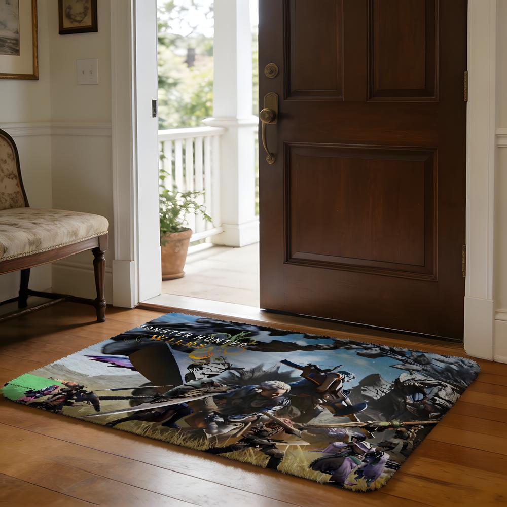 GAME Monster Wilds Series For Film Anime Floor Mat Soft Flannel Absorbent Mat Non-Slip Rug Home Bedroom Bathroom