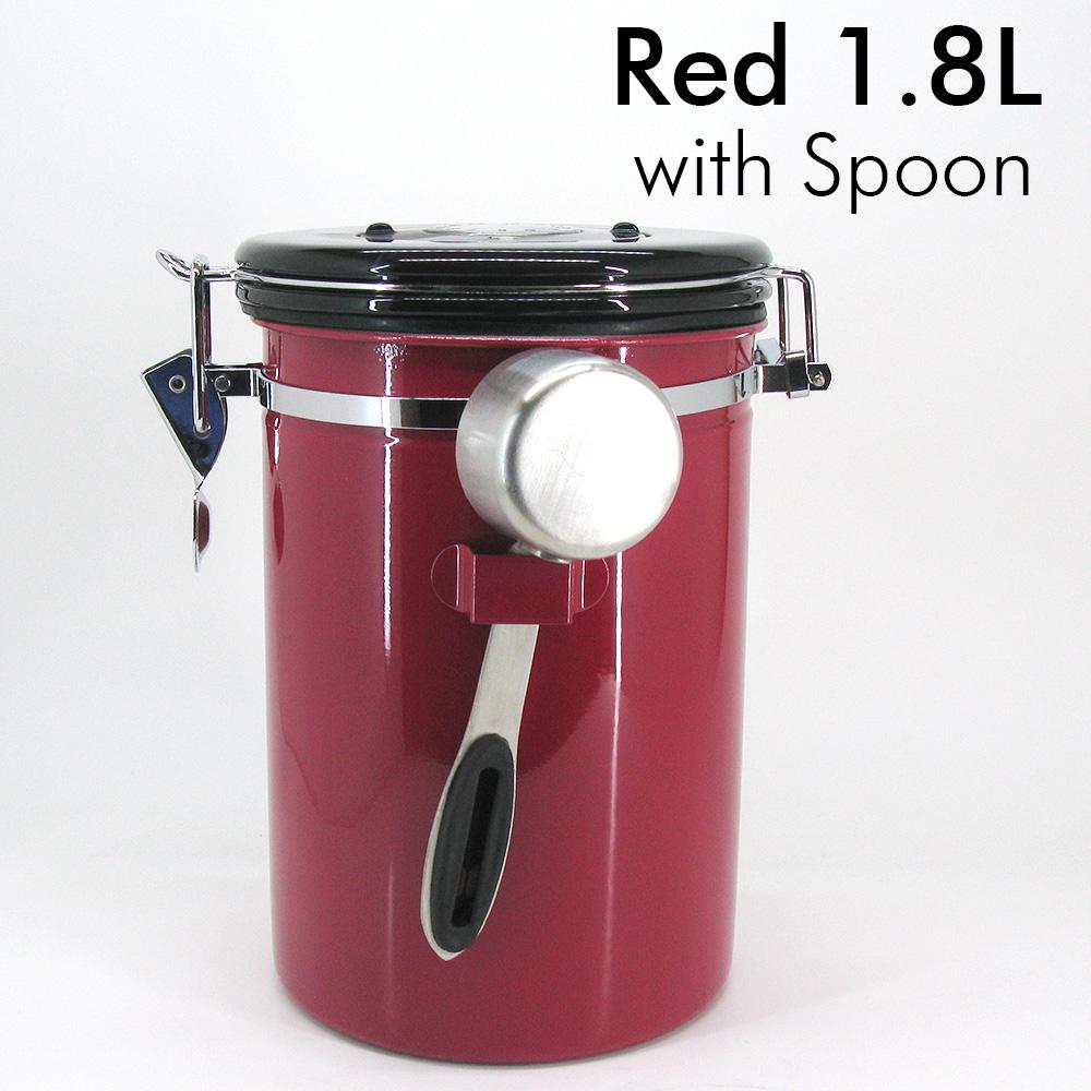 1.5/1.8L Coffee Canister Airtight Coffee Bean Canister Stainless Steel Coffee Jar Storage For Coffee Bean Tea Black/White/Silver