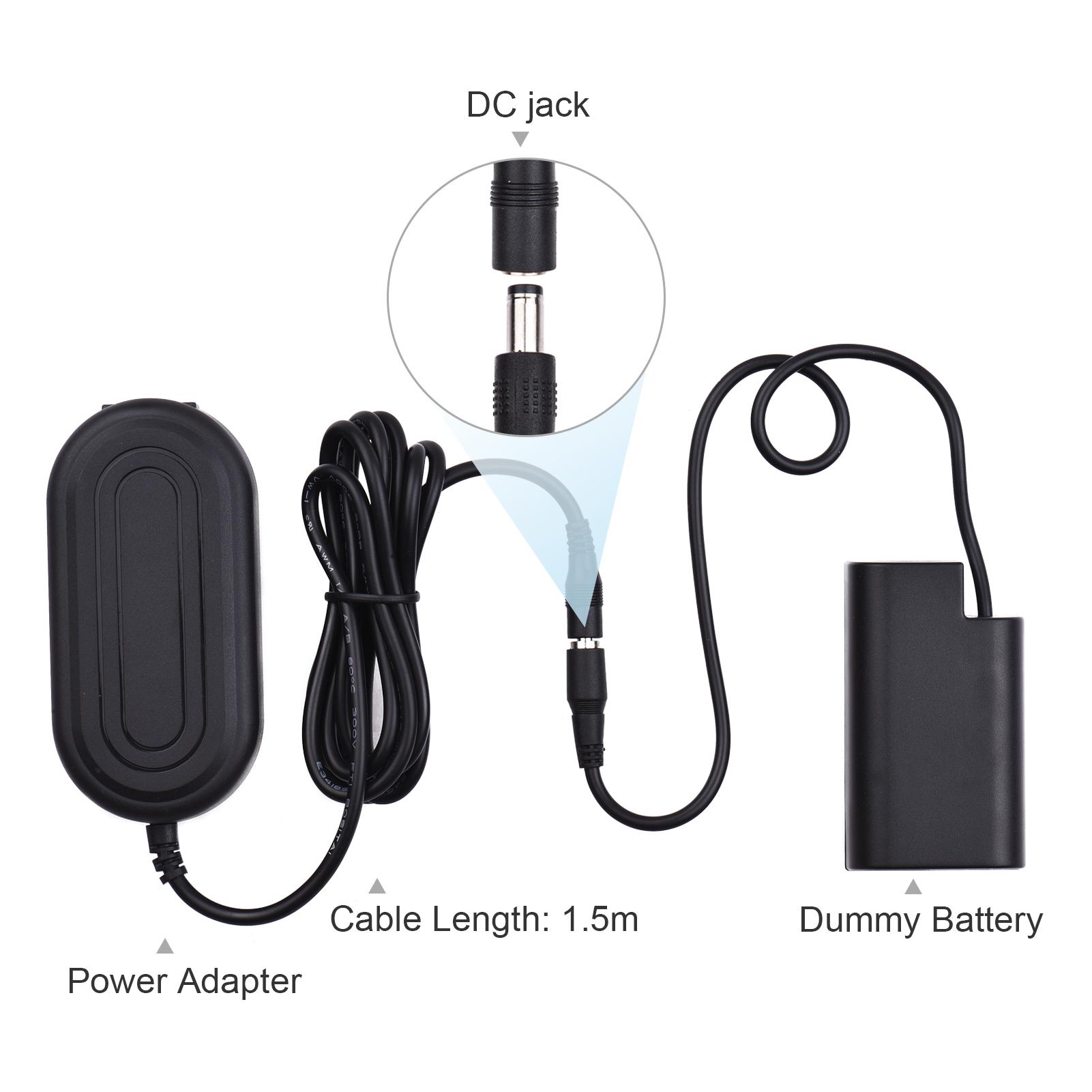 

Andoer DMW-DCC16 Имитатор аккумулятора Адаптер переменного тока Блок питания камеры с заменой вилки питания для