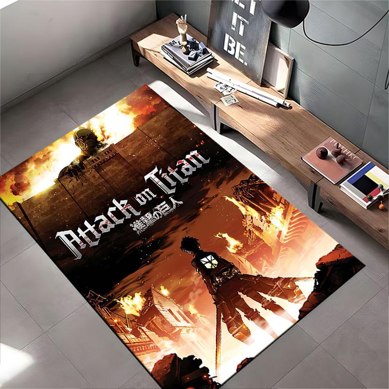 Attack on Titan Anime Carpet suitable as a non-slip mat for the living room or bedroom sofa