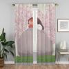 Blackout Curtains for Living Room Curtain Cute Home Interior Curtains 2 Pieces Tulle for Bedroom Partition Shades Kitchen Camera