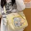 New Sweet Girl Ulzzang Ita Bag Jk Uniform Preppy Style One-Shoulder Crossbody Bag Diy Badge Comic Exhibition Women'S Bag