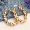 Twisted Texture Hoop Earrings for Women Stylish Gold Tone Round Circle Earrings Fashion Daily Party Jewelry