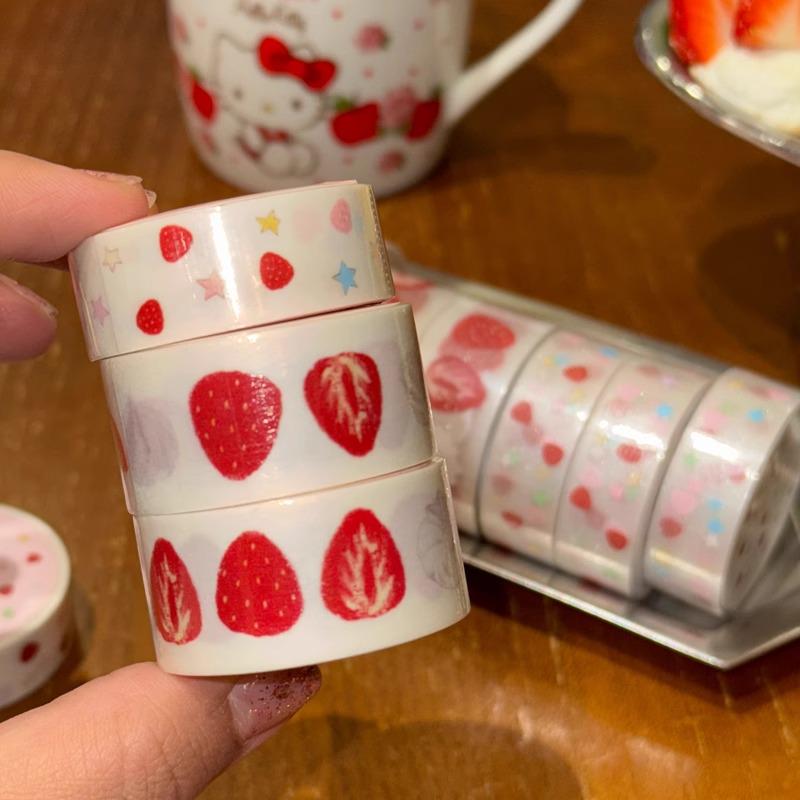 Cai Cai Xuan Xuan Strawberry Cream Star Frosted Silver Matte Washi Journal Tape