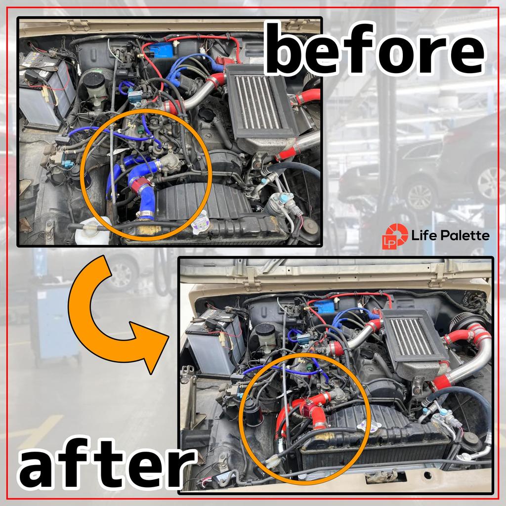 Life Palette JA11 Jimny Silicone Radiator Hose Turbo Hose Set 5-Piece (Black)