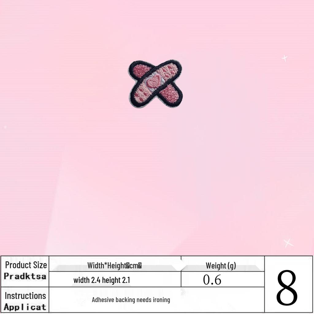 Small Cute Japanese & Korean Style Embroidered Iron-On Decorative Patch for Clothing