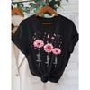 Ladies Pink Sunflower Faith Print Short Sleeve T Shirt 180G Round Neck High Quality Versatile Casual Sports Fashion Top