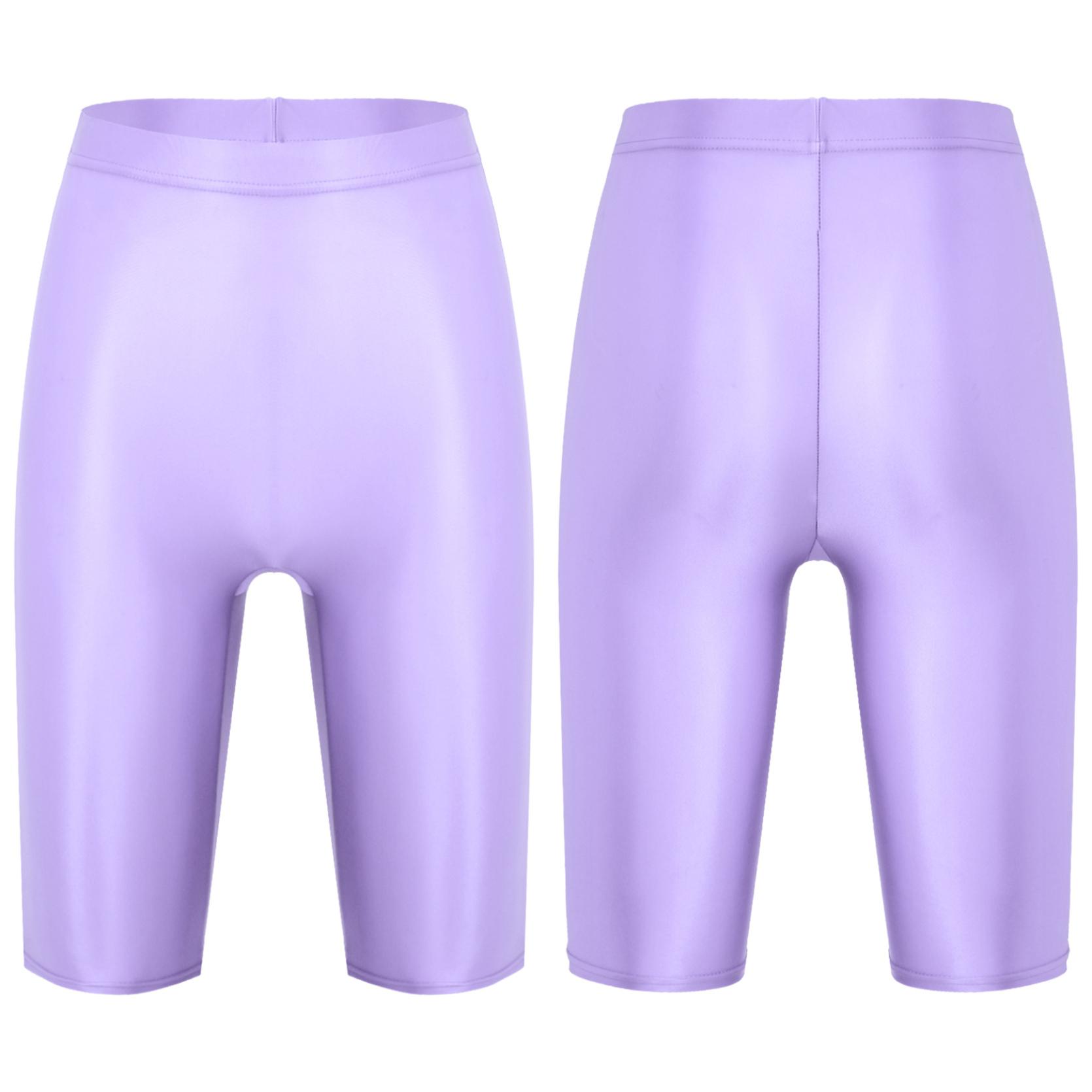 

Женские глянцевые шорты с высокой талией, эластичный пояс, короткие леггинсы, купальники, спортивные штаны для тренировок XL светло-фиолетовый