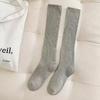 Solid Color Long Socks Stockings Women Jk Japan Style High School Girls Knee Socks Knit Cotton Autumn Winter Warm Socks Stocking