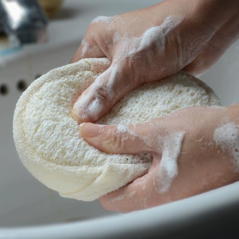 Natural Loofah Shower Sponge 100% Biodegradable Exfoliating Body Scrubber for Smooth Skin Home Travel Bathroom Toiletries