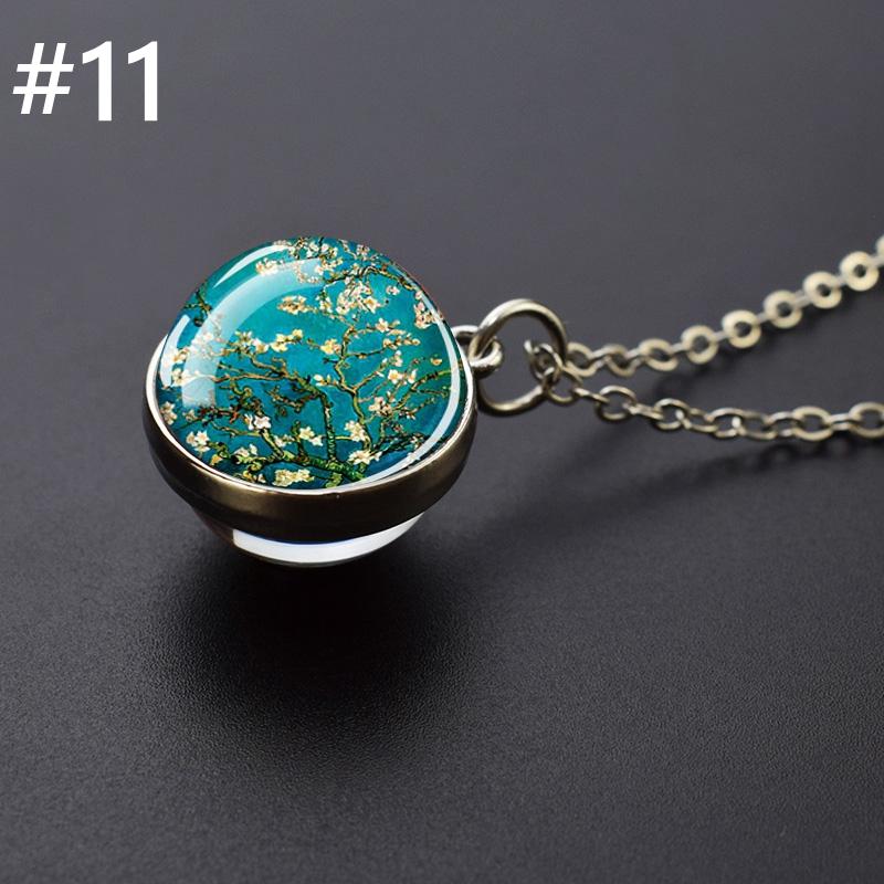 

Ожерелье с подвеской в ​​виде масляной живописи Ван Гога, креативная художественная картина маслом, стеклянный хрустальный шар, подвеска, подвесное ожерелье, подарок для женщин и девочек