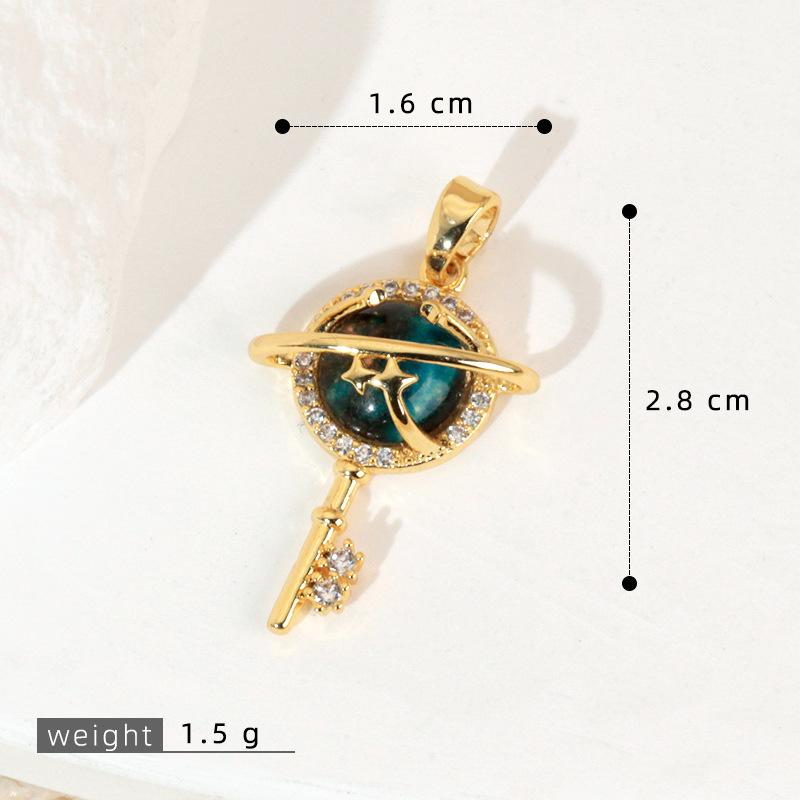 Kupfer Sternenhimmel Sonne & Mond Anhänger Halskette - Vielseitiges Luxus Schlüsselbein Kette Accessoire