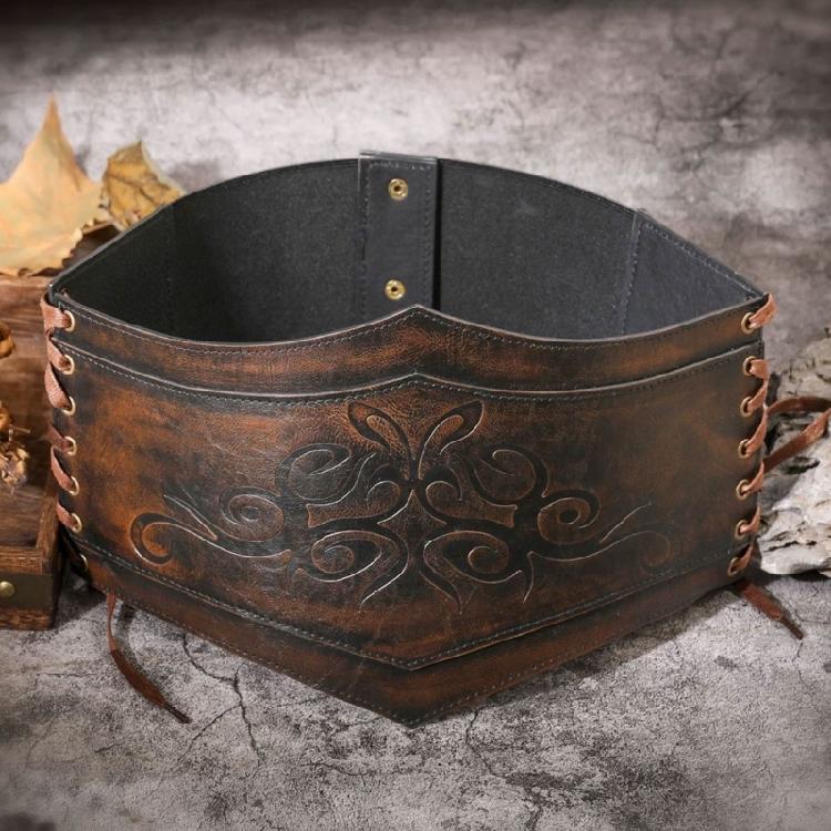 Embossed Corset Belt Adjustable Closure For Cosplay Historical Reenactors And Theater Bohemian Accessory