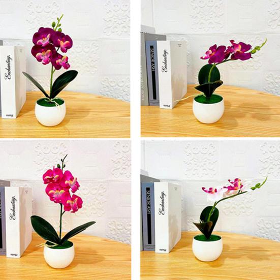 1 sada falešných bonsají realistické květiny umělého hedvábí proti vyblednutí flexibilní večírek falešné květiny motýlů orchidej květina na zdobení