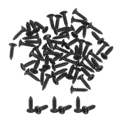 Uxcell 50pcs Black 3mm Electric Guitar Bass Pickguard Screws for SQ ST TL Scratch Plate Mounting Screws Guitars,