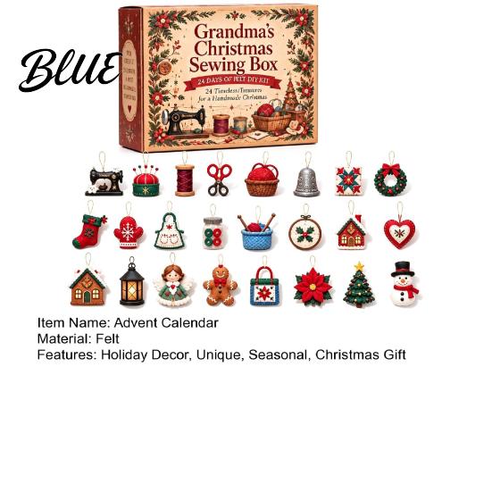 Christmas Countdown Activity Calendar DIY Sewing Kit Days Handmade Box 24 Felt Advent Kit