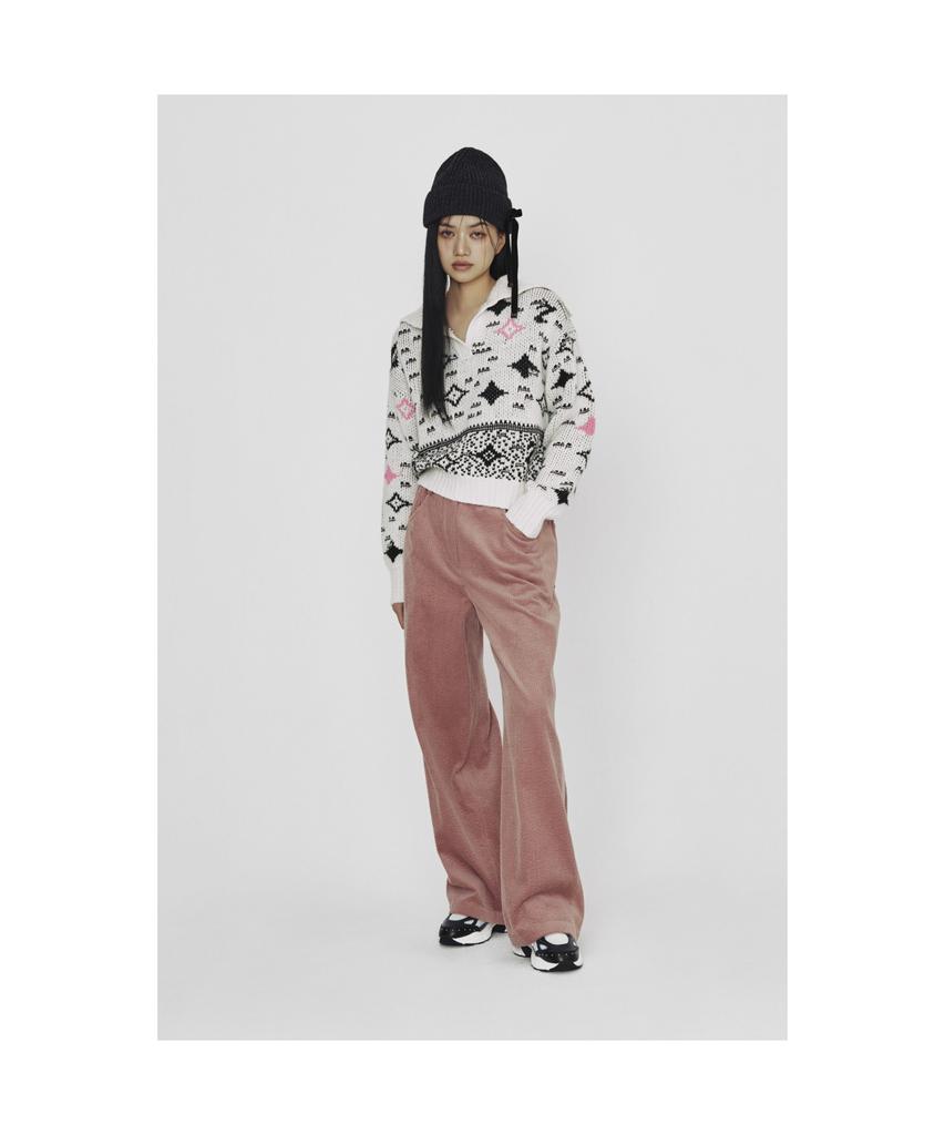 LUCKY CHOUETTE [Holiday Edition] Side Color Corduroy Banding Pants (Pink) Lfpns25010Pix
