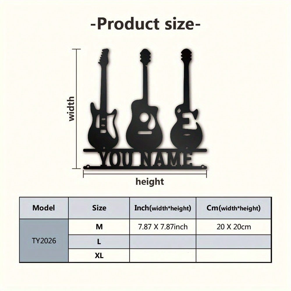 Metal Art Wall Decor, Musical Instrument Design, Customizable Logo, Vibrant Home Garden Decoration, Easy Install, Gift for Music Lovers