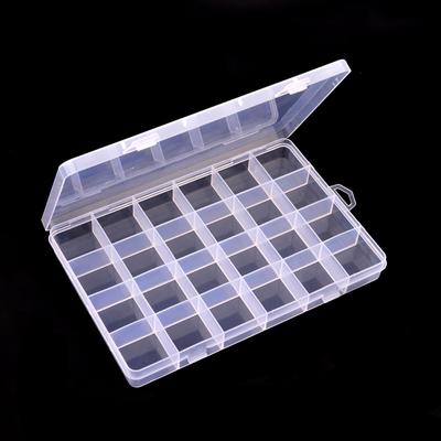 Plastic 24 Slots Adjustable Jewelry Storage Box Case Craft Organizer Beads