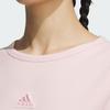 adidas Women's Ribbed Crew Neck Long Sleeve Top Pink JJ3596