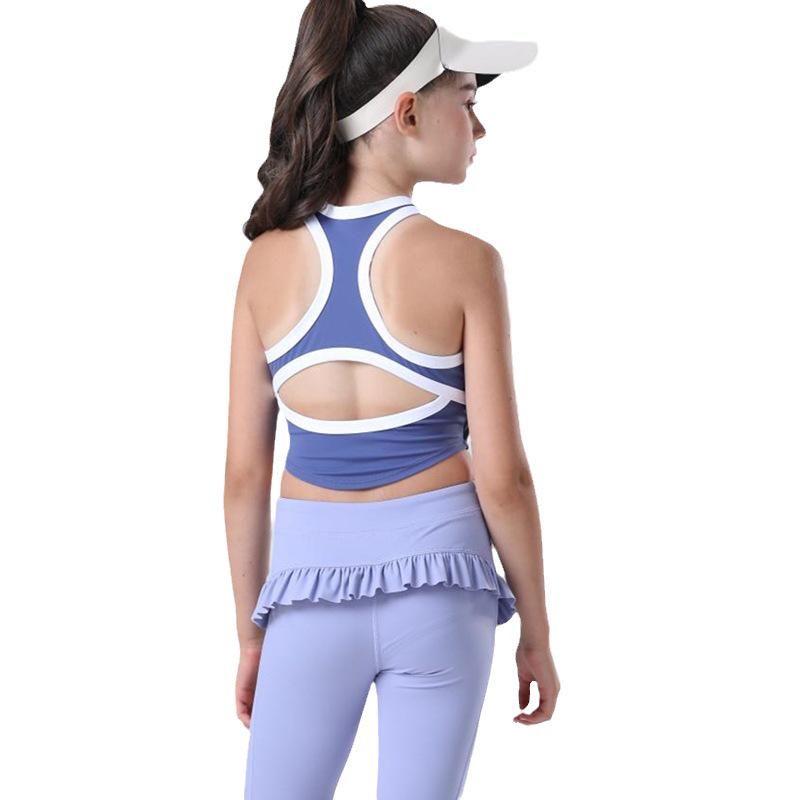 Quick-Dry Girls' Summer Yoga Vest with Chest Pads - High-Elastic and Skin-Friendly Fitness Top