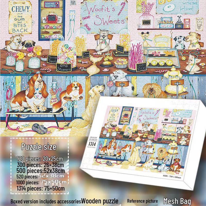 Dog Store 1000-Piece Jigsaw Puzzle: Stress Relief Fun Toy & Holiday Gift