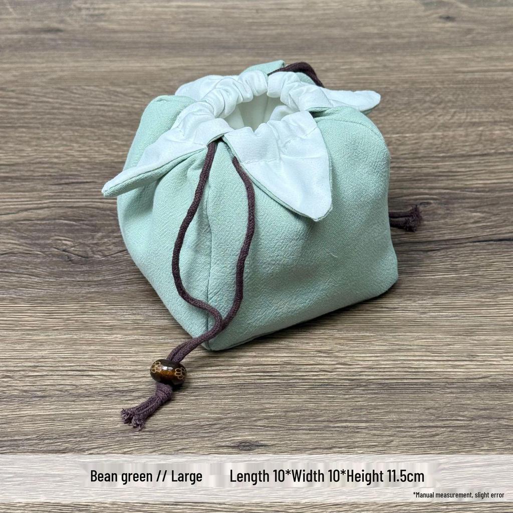 Cotton Linen Tea Set Travel Bag - Portable Outdoor Storage with Thickened Cloth