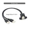 USB 2.0 A Male to Female Cable With Panel Mount Ear For Enhances Stability