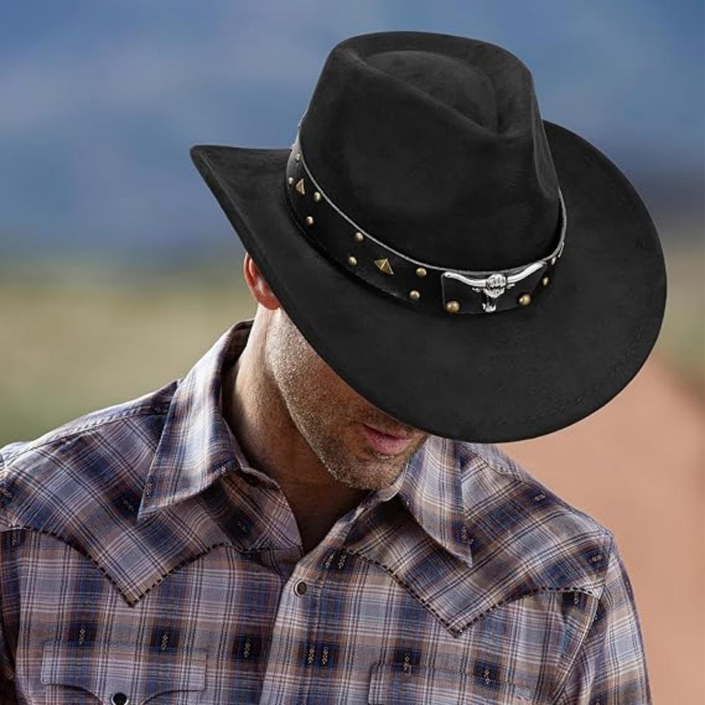 Neuer Cowboyhut im Westernstil für Männer und Frauen Retro breitkrempiger Gentlemanhut Cowgirl Jazzhut Sommer modische Sonnenhüte