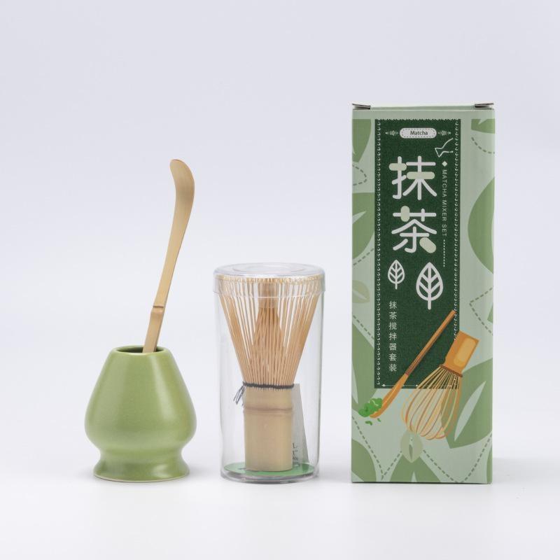 3 Stück Premium Bambus Matcha Schneebesen Set Hundert Zinken Chasen Schöpflöffel Traditionelle Japanische Teezubereitung Haushalts-Matcha-Werkzeuge