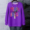 Ladies' Christmas Printed Round Neck Long Sleeved T-shirt Sweatshirt Top