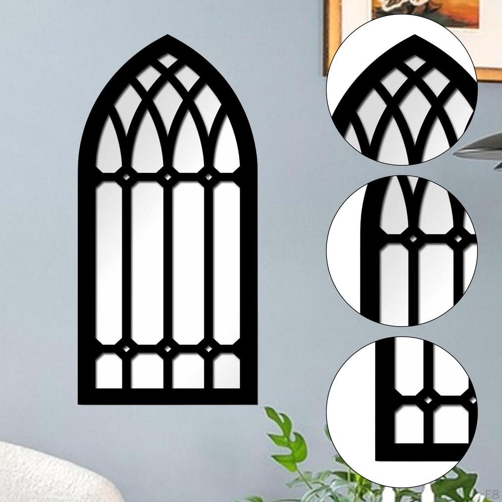 Specchio Ad Arco Decorativo Ingresso Toeletta Vetro della Finestra Arco Legno Acrilico Gotico