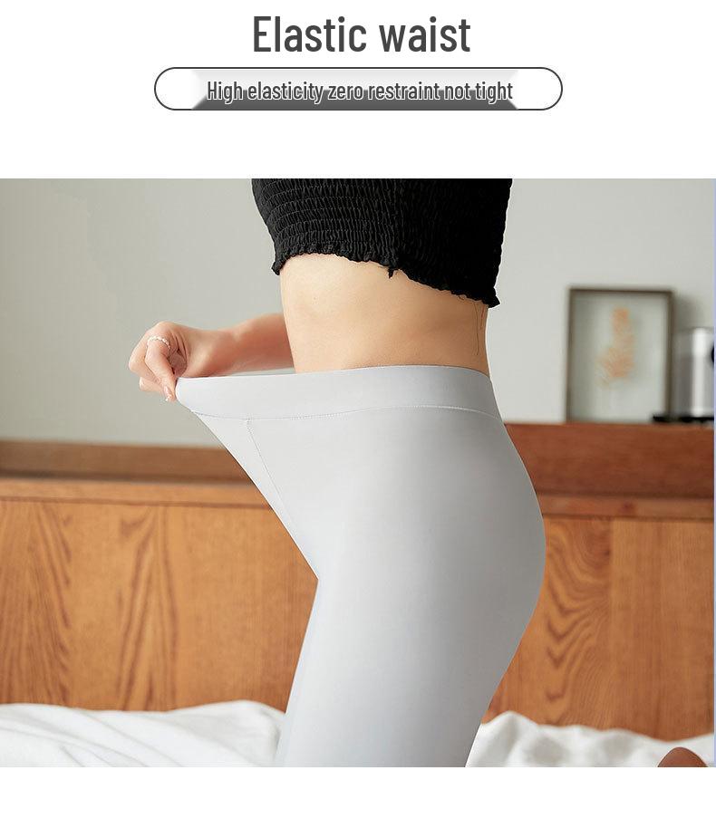 Women's Ice Silk Safety Shorts: Anti-Exposure, Non-Rolling Edge, Summer Thin, Two-in-One Extended Five-Point Base Layer.