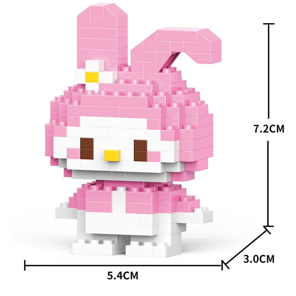 Cartoon Anime  Blocks Kuromi My Melody Cinnamoroll Mouse Building Blocks Doll Toy Kids Birthday Gift