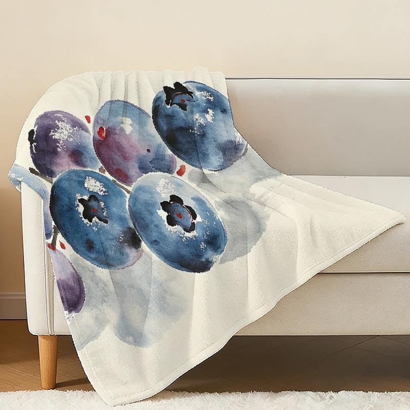 Soft Flannel Blanket Non-Pilling Watercolor Style, Warm Cozy Home Blanket, All Seasons, Holiday Decor (Halloween & Christmas)