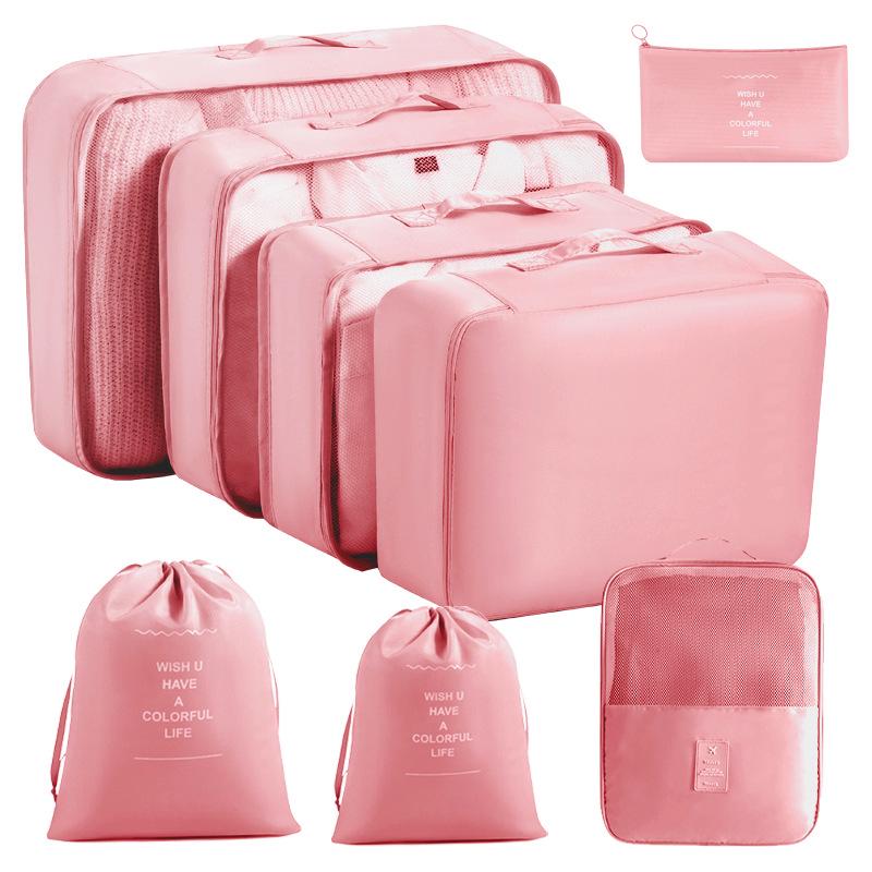 Eight-Piece Waterproof Travel Storage Bag Set for Business Trips - Large Capacity