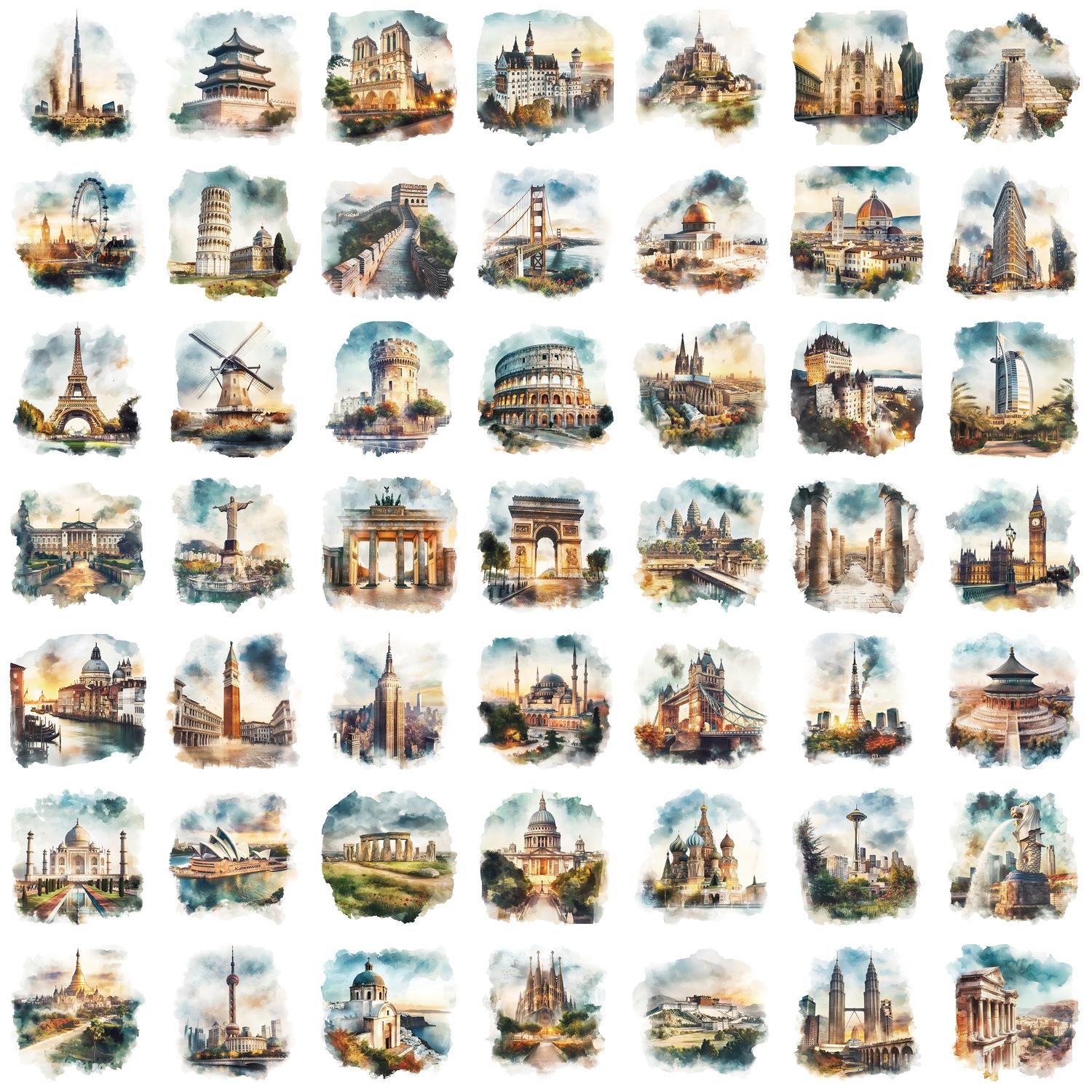 

50 Пакетов прозрачных наклеек для создания мира, Водонепроницаемые прозрачные ПЭТ, Ручные декоративные, для гитары, блокнота