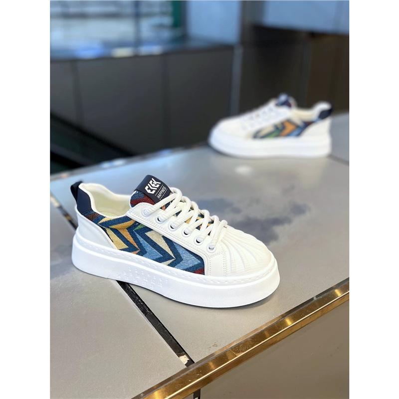 Spring new shell head board shoes breathable cloth comfortable thick sole color matching ec