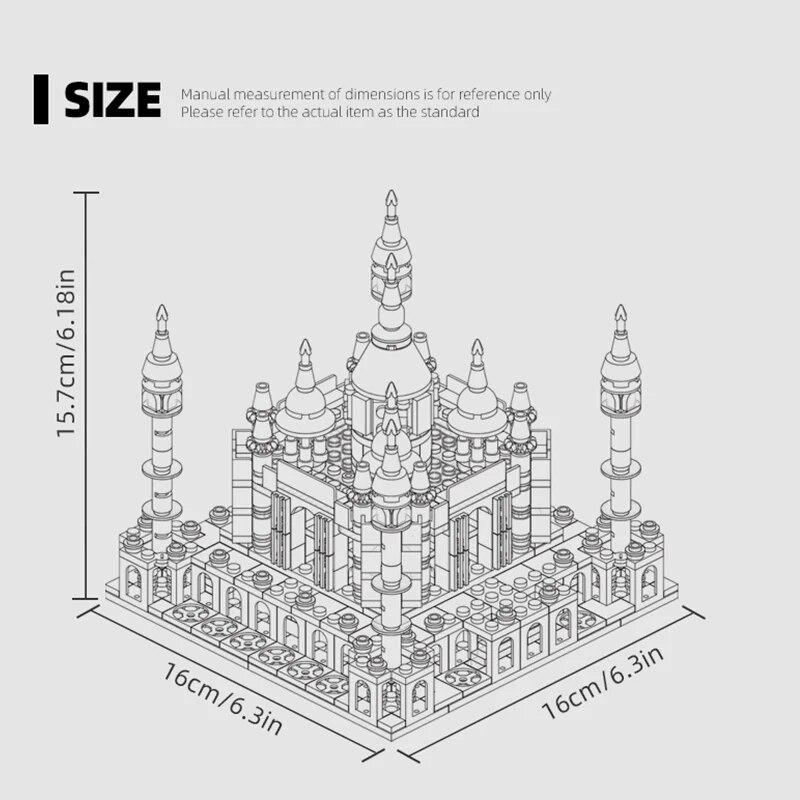 651PCS Taj Mahal Model Building Blocks World Famous Attraction Assemble Bricks Creative Bedroom Decoration Kids Christmas Gifts