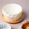 50Pcs/set Basque Oil Paper Tray Holder With Ruffled Edges 3.5/4/5/6/8Inch Non-stick Cheesecake Mousse Cake Wrappers