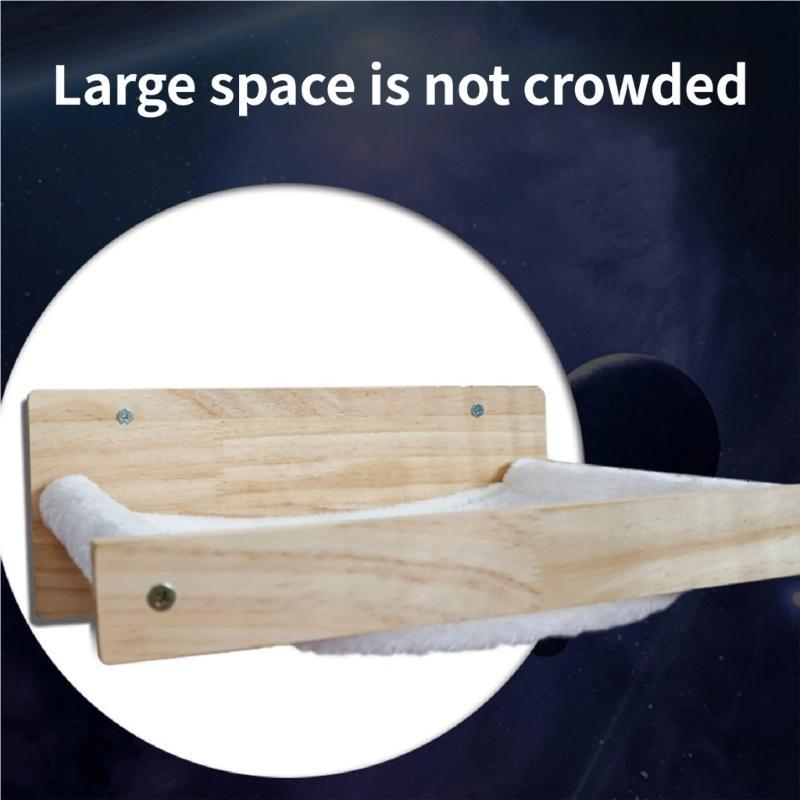 24TE Space Saving Wall Mounted Cats Bed Wooden Structure for Cats Relaxation Easyly Install for Compacts Room