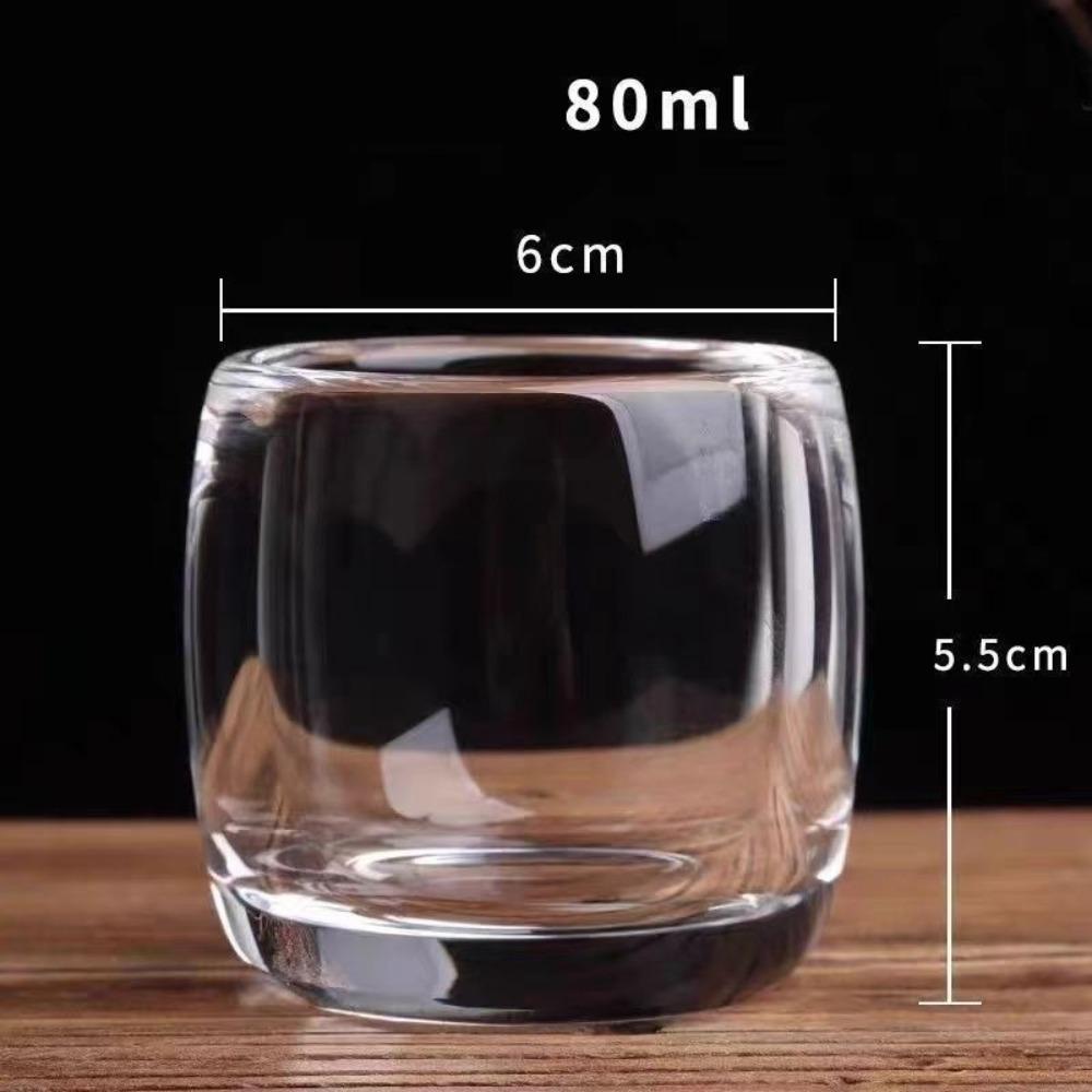 80mlGlassCrystal Cup Single Cup High end Tea Cup High quality Crystal Bourbon Whiskey Glass Easy To Clean and Reusable Glassware