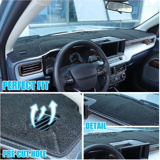 Dashboard Cover Mat Dash Mat Compatible with 2025 2024 2023 2022 Ford Maverick,Polyester Dashboard Cover Sun Shade Pad,Suede Car Anti-Slip Dash Board