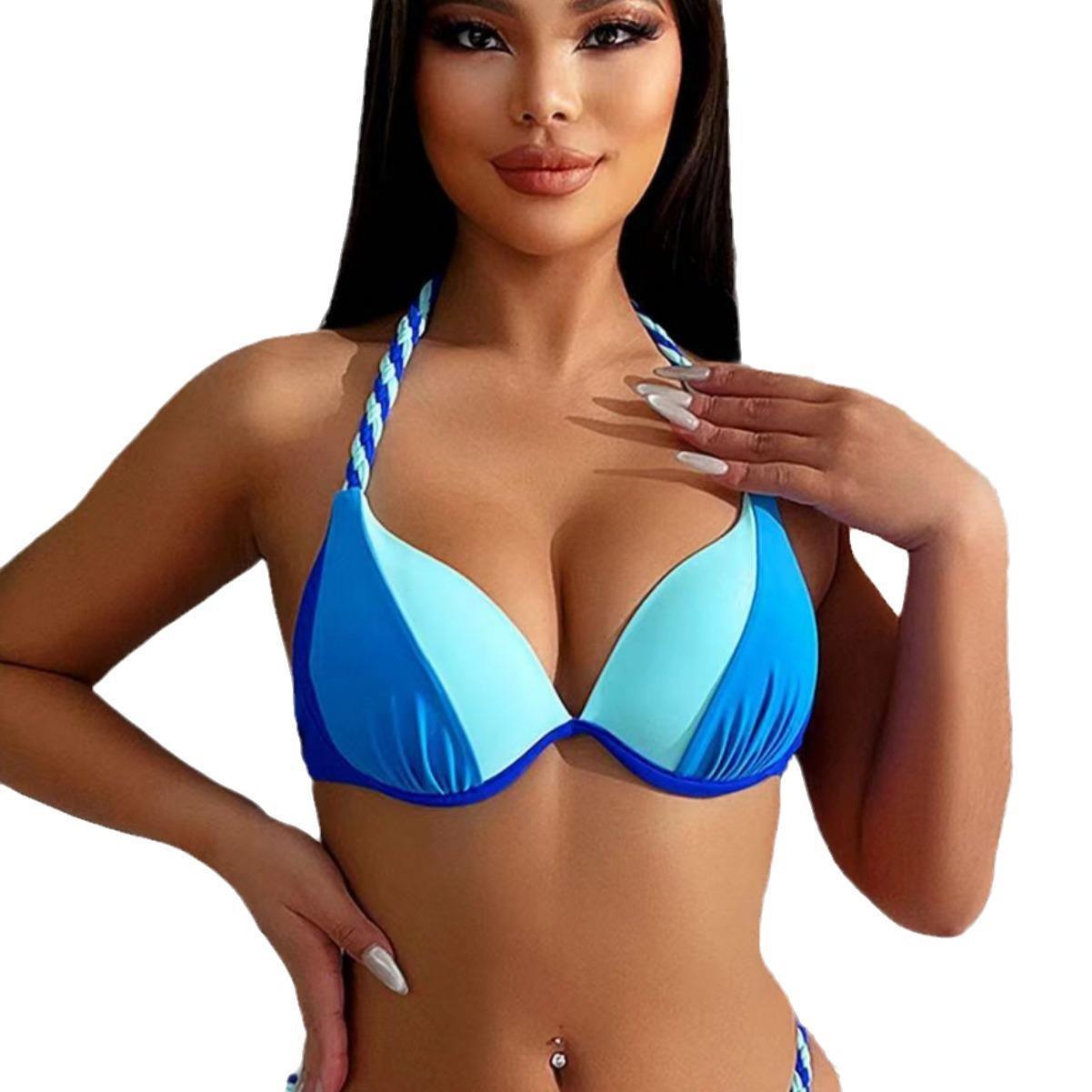 

Introducing the new 2026 gender-neutral bikini in a vibrant sky blue, orange, and red color palette, crafted with pure woven rope. Medium небо синє кольору
