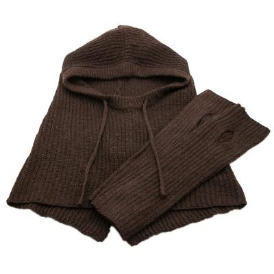 Devalier Balaclava com Gola Capuz com Braço Rosto Frio Tamanho Único Serve Chapéu de Tricô para Cor Sólida com Aquecedor de Braço, Aquecedor, Coberturas, Cobertura, Proteção, Todos, Mulheres,