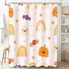 Adorable Ghost Candy Shower Curtain Halloween Decorative Bathroom Hanging Fabric Pink Rainbow Pumpkin Blue Orange Cartoon Style